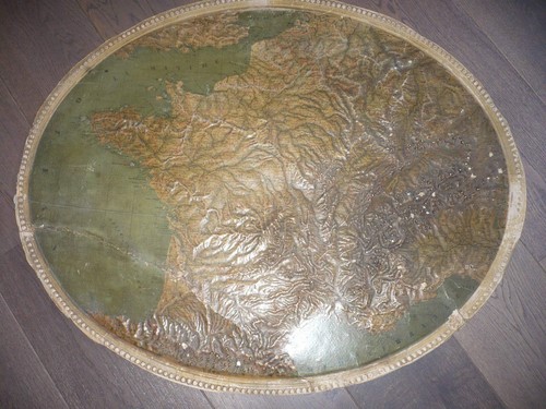 Ancienne rare carte relief - ancienne,