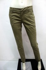 Pantalons Femme Slim Fit Vert Militaire Made In Italy Taille 26 / 40