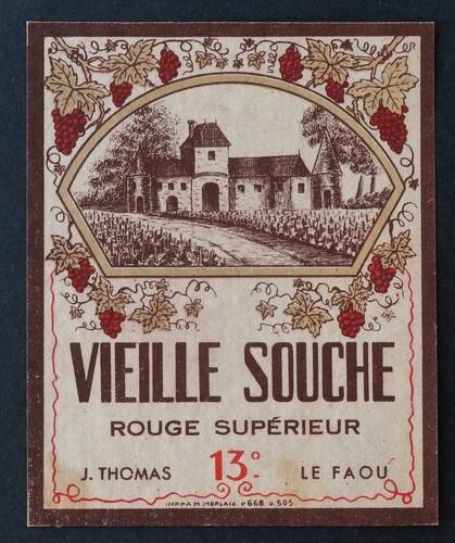 Ancienne étiquette vin