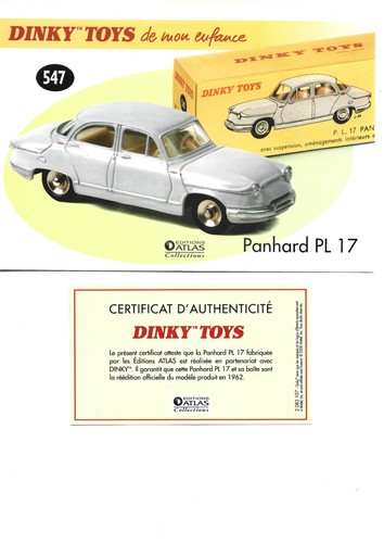 Dinky toys fiche certificat - fiche, +