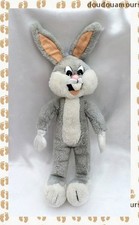 Doudou Peluche Lapin Bugs Bunny Gris Blanc Vintage Looney Tunes 32 cm