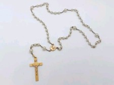 Ancien Chapelet 59 Boules. Plaqué Or et Boules Nacré à identifier. Collection