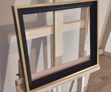 Caisse américaine ,Satinée Noire et dorée ,Format Paysage 25 P 81 x 65 cm et +