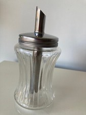 SAUPOUDREUSE BMF ROSTFREI VERRE ET METAL INOX  DESIGN DU XXEME  DECO TABLE