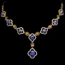 925 Collier en Argent Fin Ovale Tanzanite 12x10mm Pierre Précieuse Bijoux 48.3cm