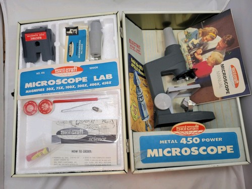 Vintage microscope lab set - &,