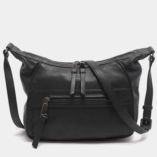 Sac bandoulière cuir noir - en,