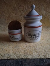 2 pots à épices  porcelaine d'Auteuil service bistrot Jacques LOBJOY