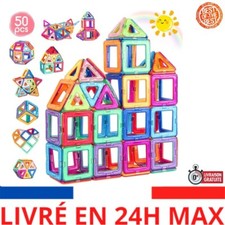 Aaczly 50 Pièces Construction Magnetique Enfant 3 4 5 6 7 Ans Educatif Jeux Cade