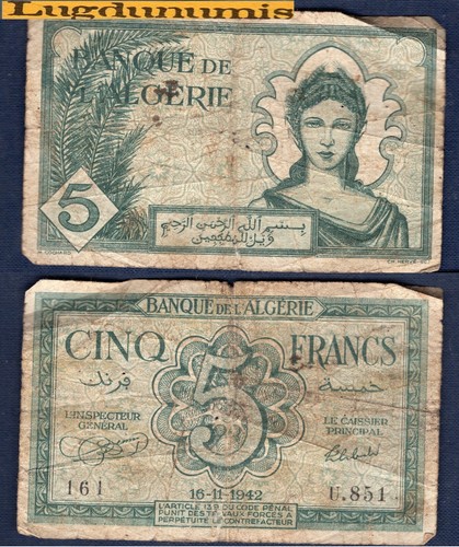 Algérie francs 11 1942 - algérie, 5