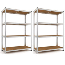 Étagère Métallique Charge Lourde Plateau Bois Rangement Rayonnage Garage Atelier