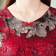 Robe Cheongsam décontractée tendance manches longues pour femme en différente