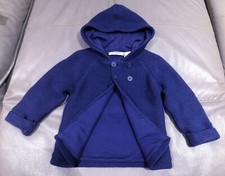 LA REDOUTE CRÉATION - MANTEAU CAPUCHE BÉBÉ FILLE MARINE,POINT MOUSSE,DOUBLÉ 18M