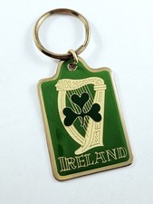 PORTE-CLES - Souvenir IRLANDE Harpe Celtique, Métal Voyage Chance Trèfle
