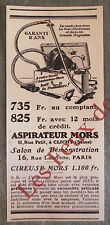 Publicité ancienne Aspirateur cireuse MORS  , advert 1931