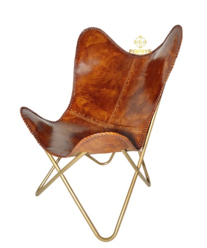 Cuir marron papillon salon - cuir,