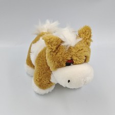 Peluche cheval beige blanc
