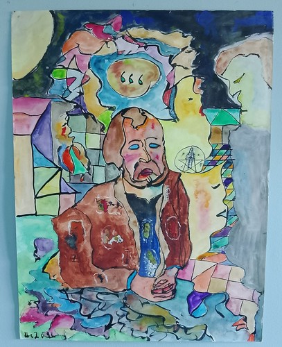 Aquarelle art brut une - ",