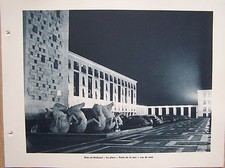 § A25) planche ALGERIE ALGER Diar el Mahçoul place Porte de la Mer vue de nuit