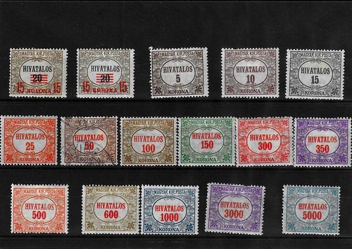 Timbres hongrie service 1922 - service,
