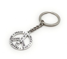 Rêves Espoir Paix Amour Porte-Clés En Métal Argenté Anneau Clé