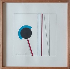 Silvano BOZZOLINI (1911-1998) TECHNIQUE MIXTE GOUACHE ET COLLAGE SIGNEE,DATEE