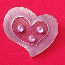 BROCHE VINTAGE - COEUR VIOLET STRASS