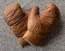 Gants de boxe cuir vintage 1960-70 fabriqué au Pakistan