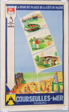 AFFICHE ANCIENNE THIERRY  COURSEULLES SUR MER  - COTE DE NACRE circa 1930