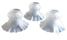 Lot 3 Tulipes Abat-jour en verre moulé art deco Luminaire lustre applique