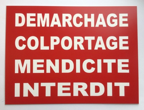 Panneau demarchage colportage - panneau,