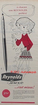 Publicite reynolds luxe stylo - luxe,