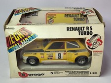 Voiture miniature ancienne 1/24 BURAGO RENAULT R5 TURBO moulé sous pression a...
