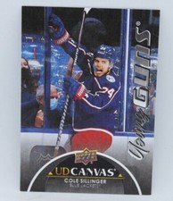 2021-22 UD SÉRIE 2 C224 COLE SILLINGER YOUNG GUNS ROOKIE RC CANVAS NOIR SSP