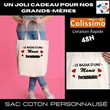 Cadeau Fête Des Grands-Mères Sac Tote Bag Personnalisé Coton Fabriqué En France
