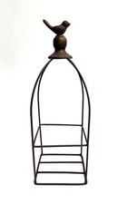 DÉCO - CAGE EN FER FORGÉ SURMONTÉ D'UN OISEAU 34 CM
