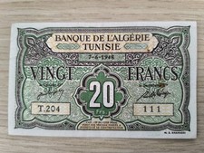 Billet de 20 Francs - Banque d'Algérie/Tunisie 7/06/1948 - RARE à Saisir !