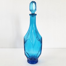 PETITE CARAFE ITALIENNE EN VERRE BLEU 1960 VINTAGE 60S 1960S ANNEES 60
