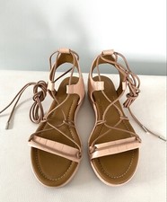 Sandales spartiates à lanières cuir grain croco CHLOE - Pointure 37