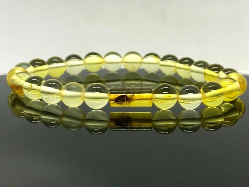 Bracelet ambre insectes - bracelet,
