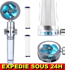 Pommeau de Douche Haute Pression Turbo Filtre Économie d'Eau Rotation 360° ABS