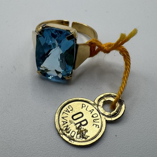 Bague plaqué et pierre - plaqué,