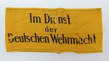 Allemand WW2 / Brassard " Im Dienst der Deutschen Wehrmacht " - ( authentique )
