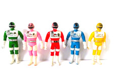 Bioman  - Lot 5 figurines Sofubi Vinyl -  Bandai 1984