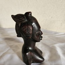 A3 ART AFRICAIN STATUETTE BUSTE FEMME AFRICAINE / 16 CM / BON ETAT 