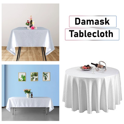 Blanc damas tablecloths - blanc,