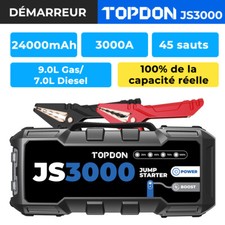 TOPDON 3000A JS3000 Booster de démarrage pour voiture Powerbank Jump Starter