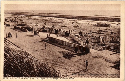 Cpa stella plage - cpa, digue