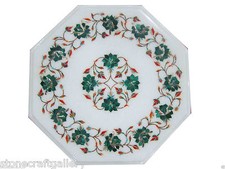 12 " Marbre Coin Table Haut