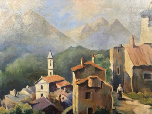 peinture huile montagne